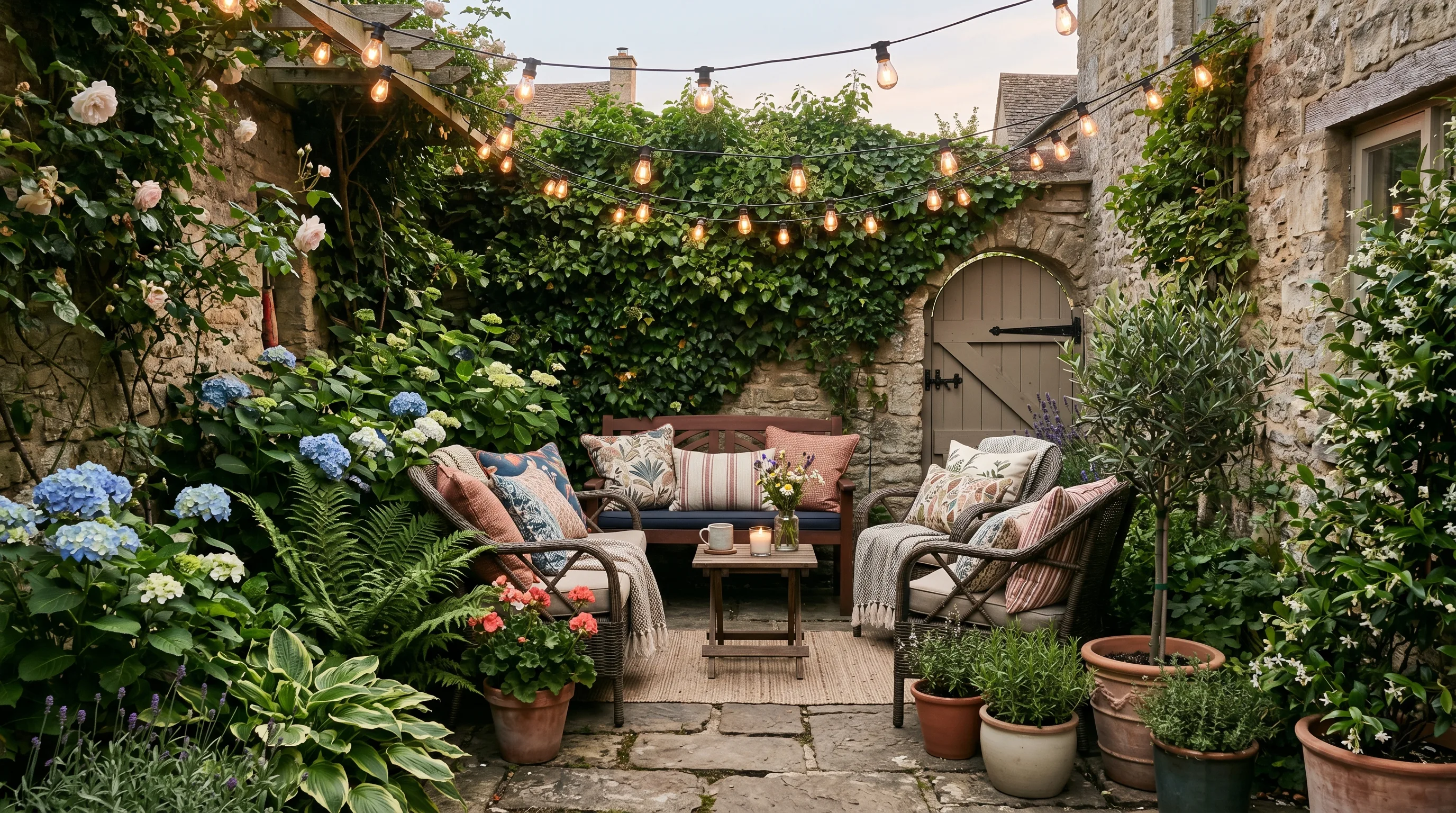Garden Seating Area With Mixed Chairs